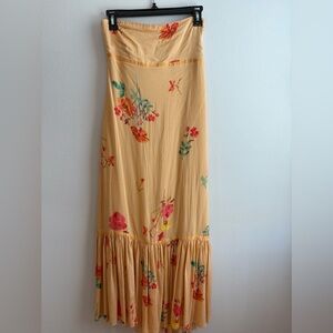 Strapless Floral Dress